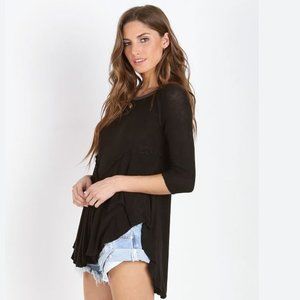 FREE PEOPLE TOP WEEKENDS LAYER TEE